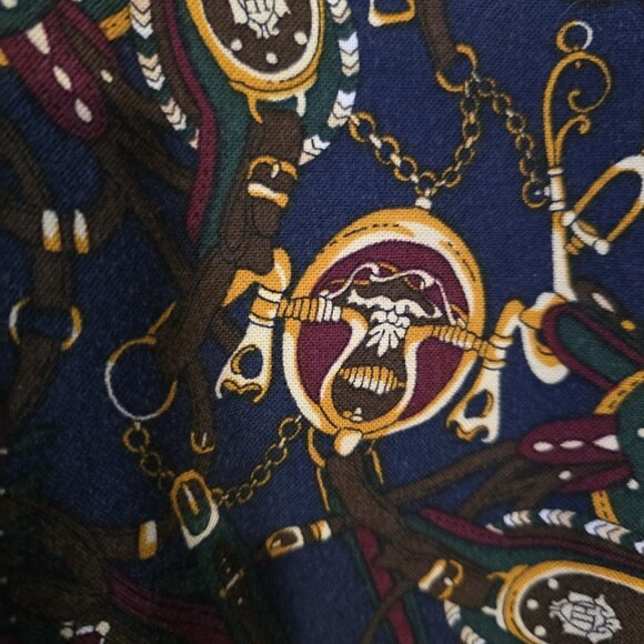 Vintage Tommy Hilfiger Equestrian Print Shirt Western Saddle Horses Mens Small - Picture 8 of 16
